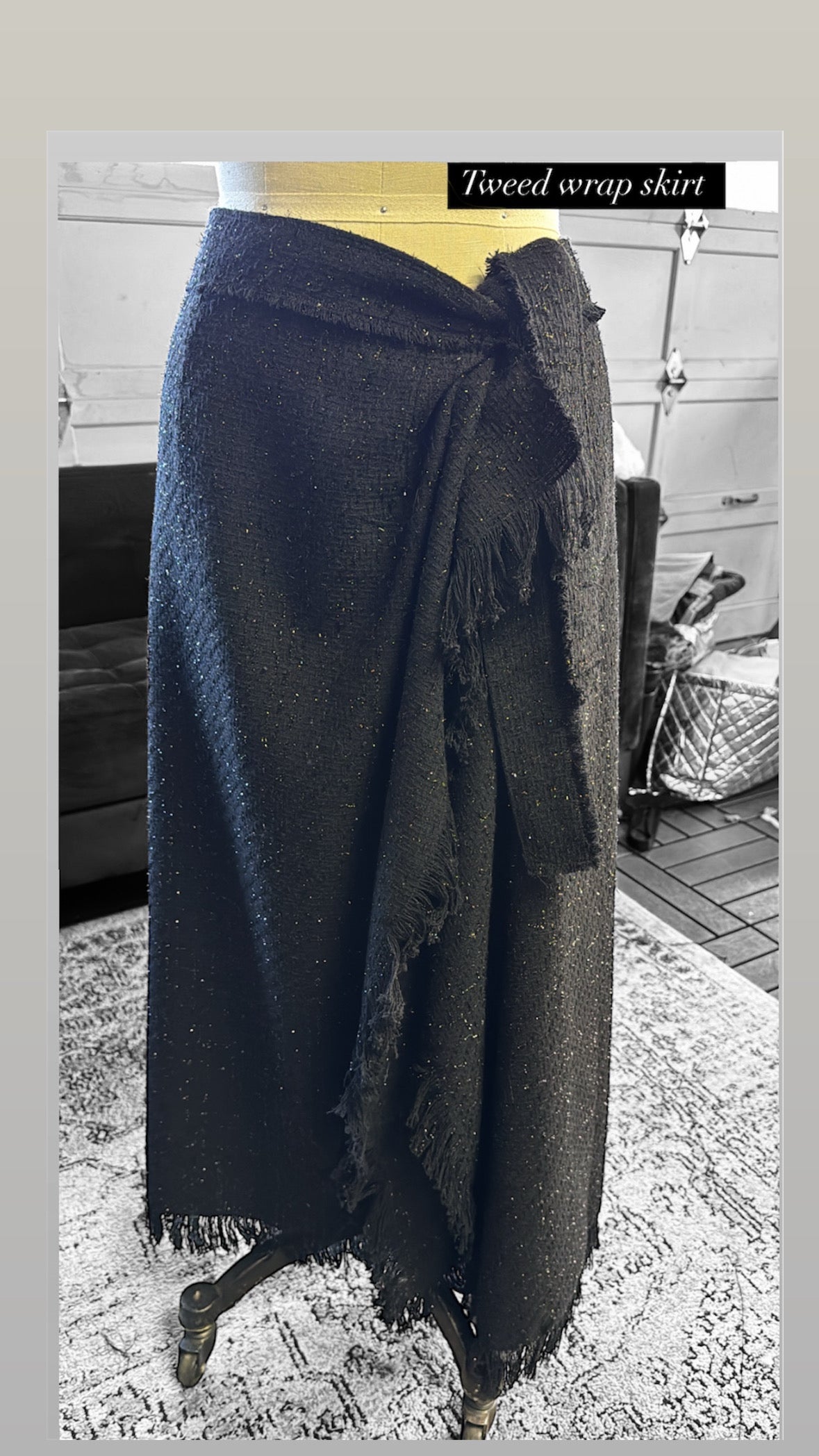 Custom Tweed wrap skirt