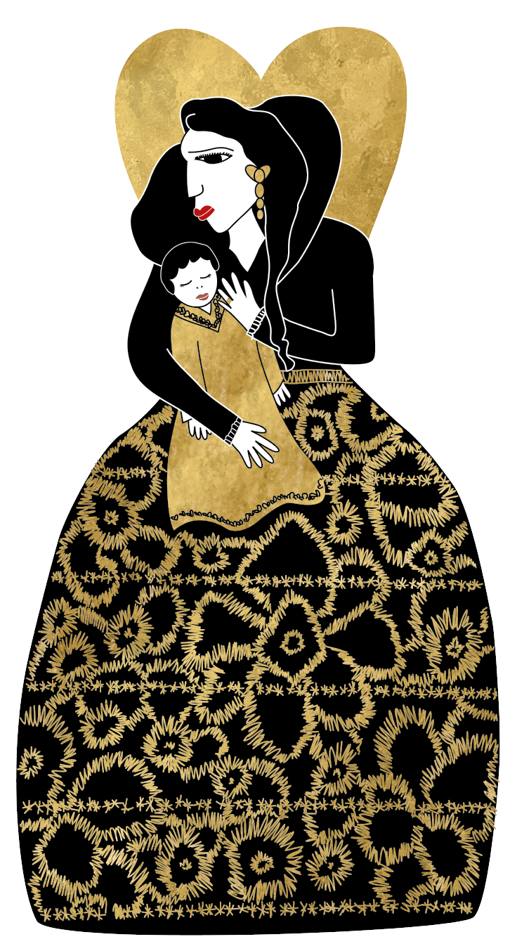 St. Leila Mother & Child art print Light